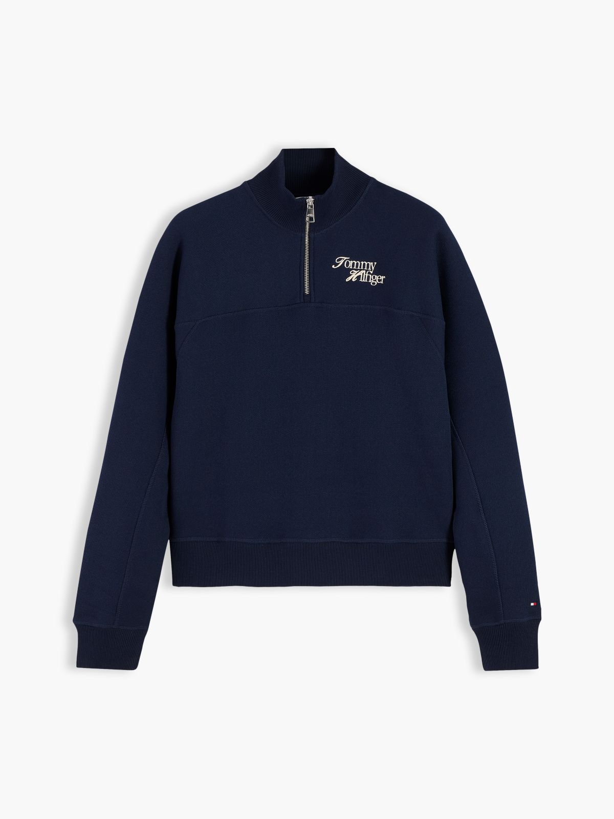 Logo Relaxed Terry Quarter-Zip Sweatshirt — Blue