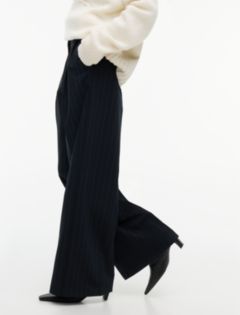 Twill Wide Leg Trousers — Blue 3
