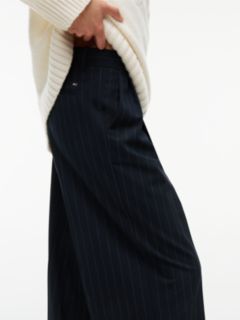 Twill Wide Leg Trousers — Blue 4