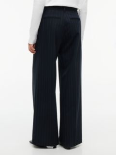 Twill Wide Leg Trousers — Blue 5