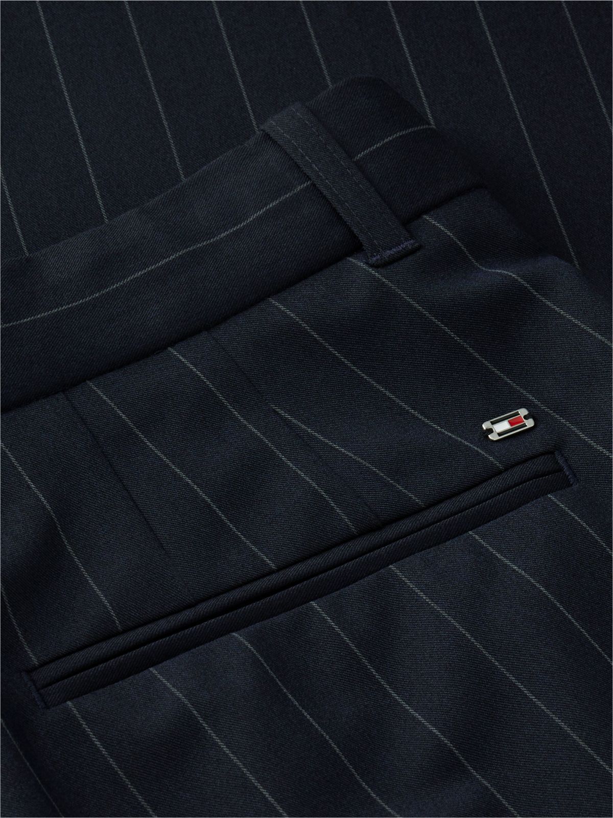 Twill Wide Leg Trousers — Blue