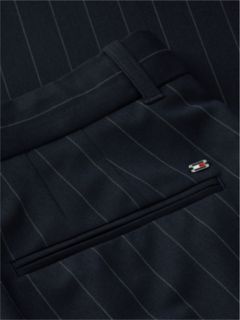Twill Wide Leg Trousers — Blue 7
