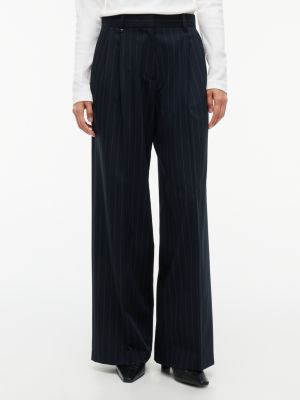 blue twill-hose mit falten und weitem bein für damen - tommy hilfiger