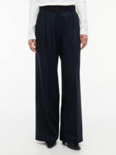 Twill Wide Leg Trousers — Blue 1