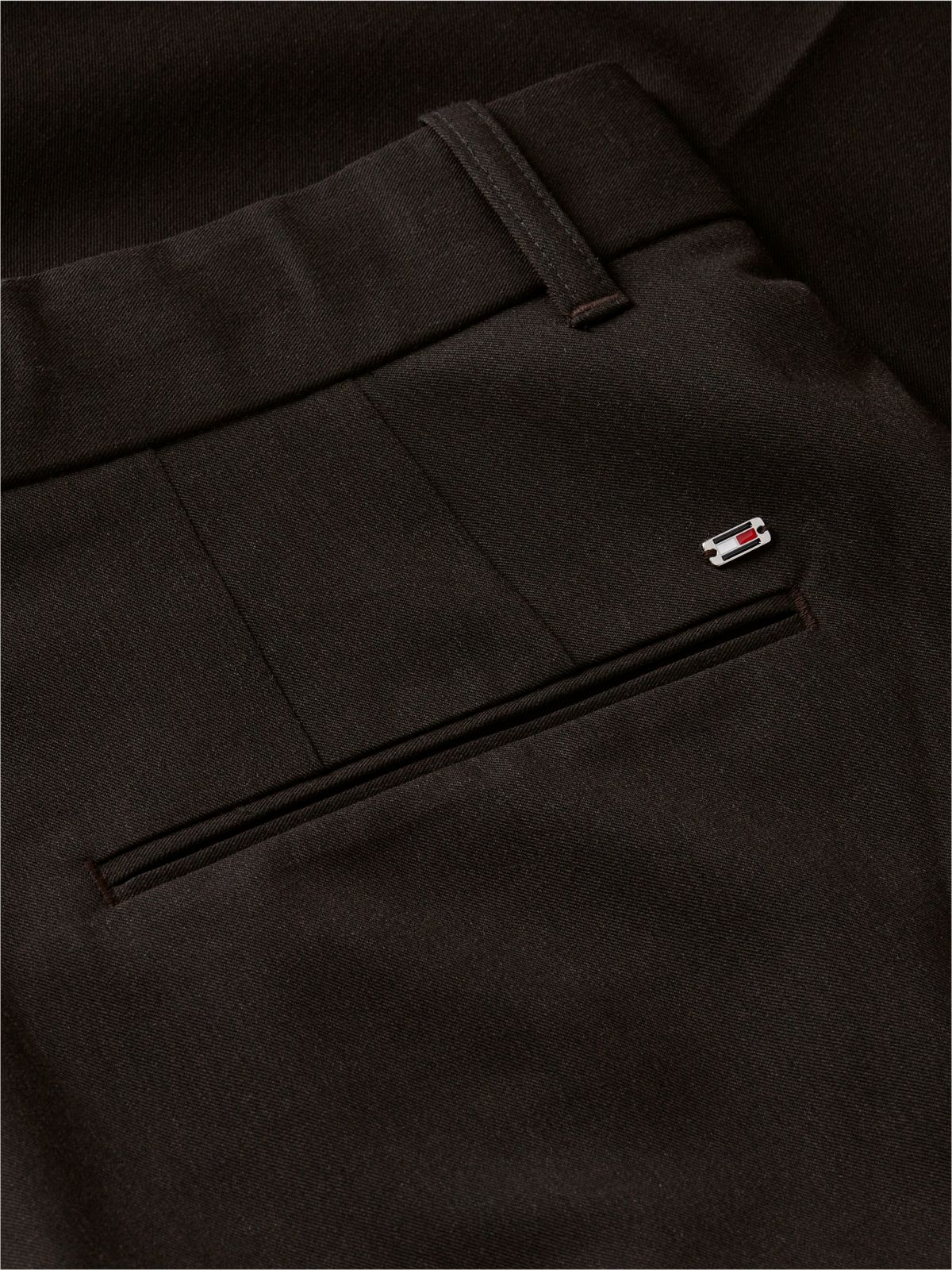 Twill Wide Leg Trousers — Brown