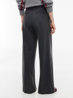 Twill Wide Leg Trousers — Grey 4