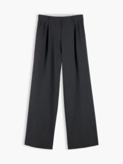Twill Wide Leg Trousers — Grey 5