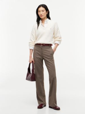 black travel slim bootcut trousers for women tommy hilfiger