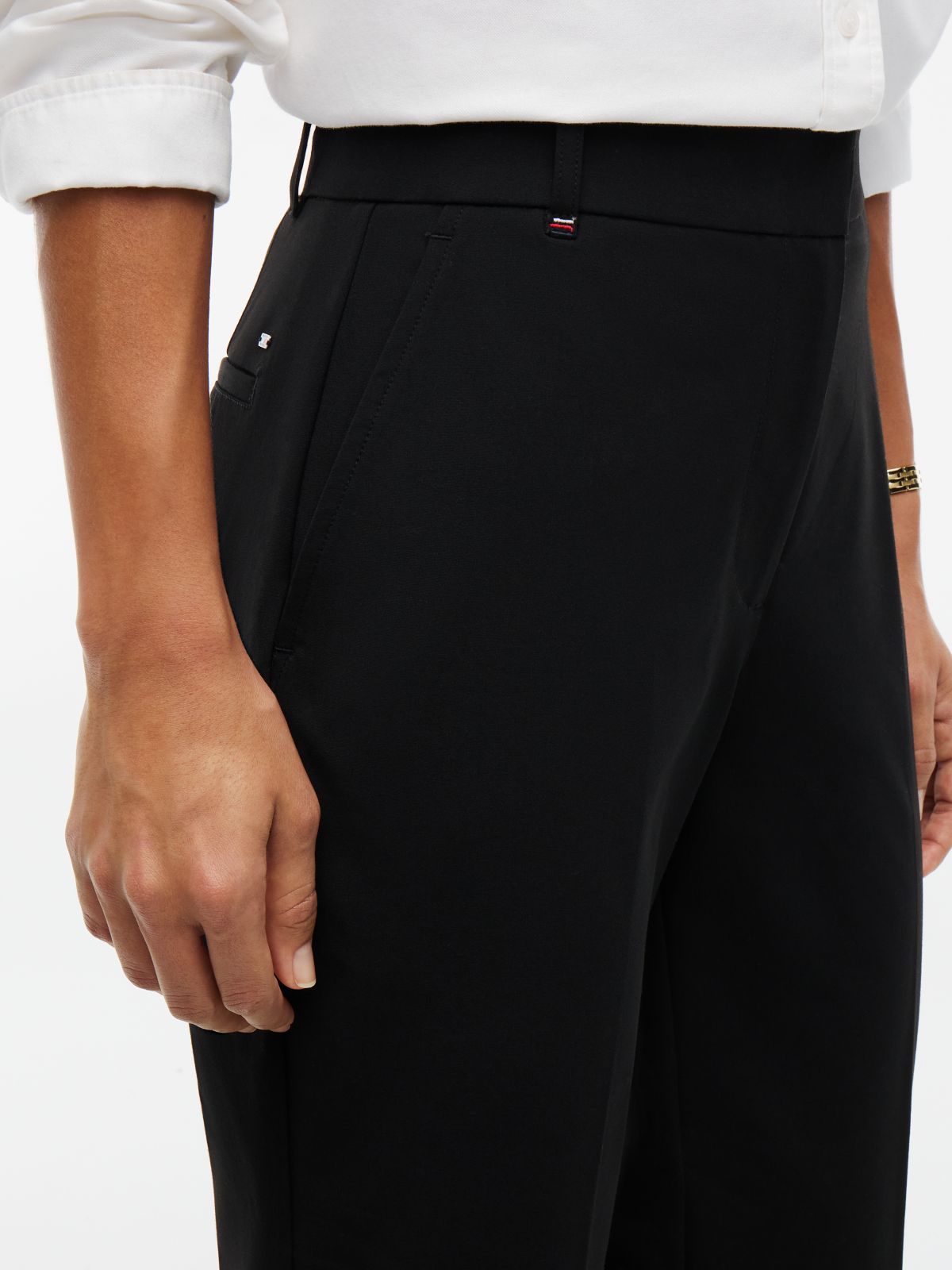 Travel Slim Bootcut Trousers — Black