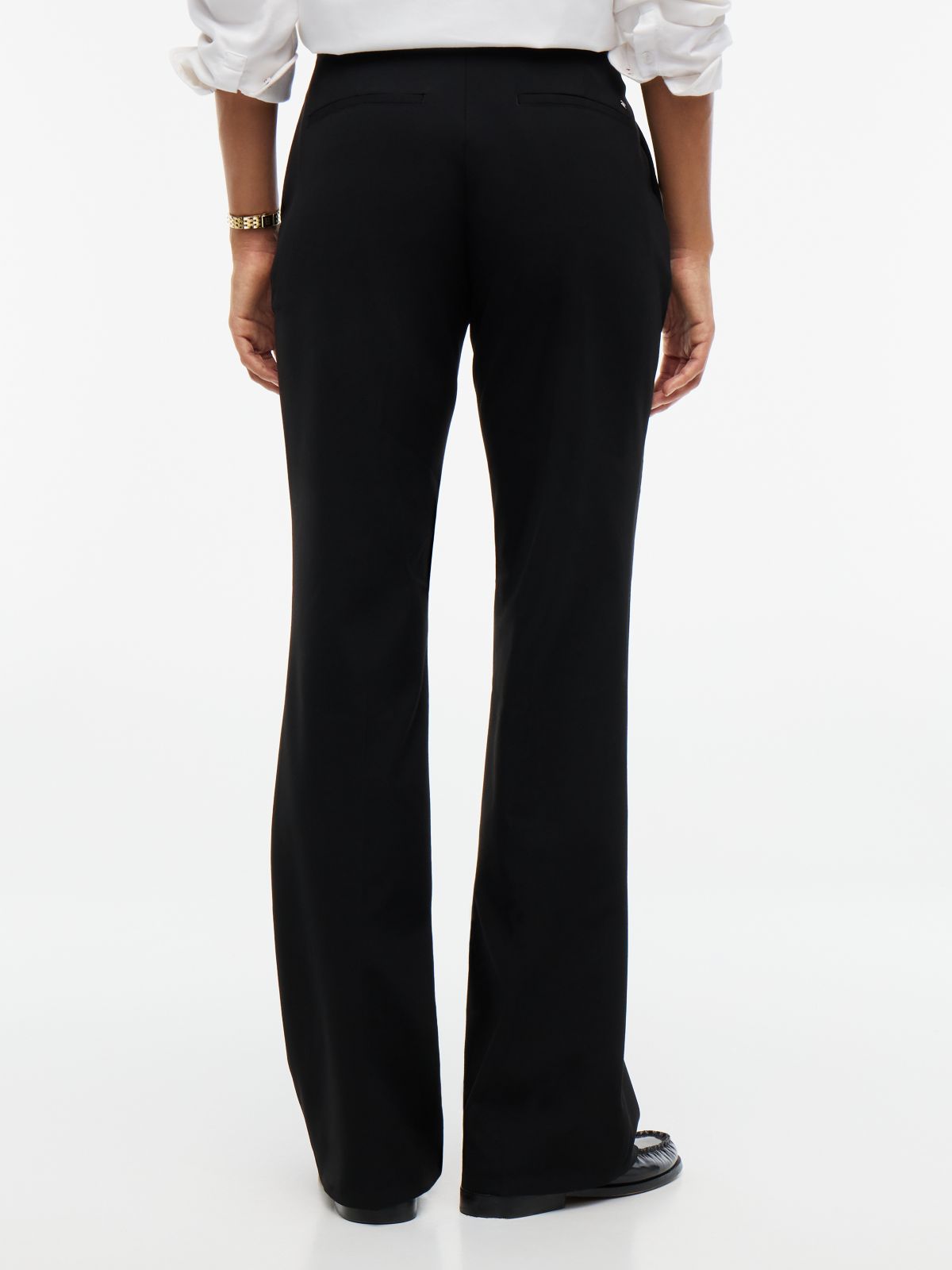 Travel Slim Bootcut Trousers — Black