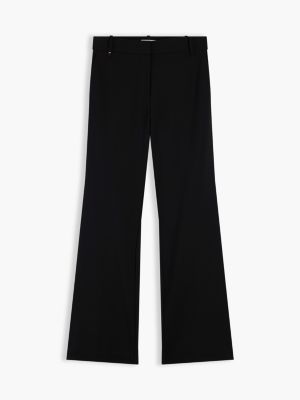 black travel slim bootcut trousers for women tommy hilfiger