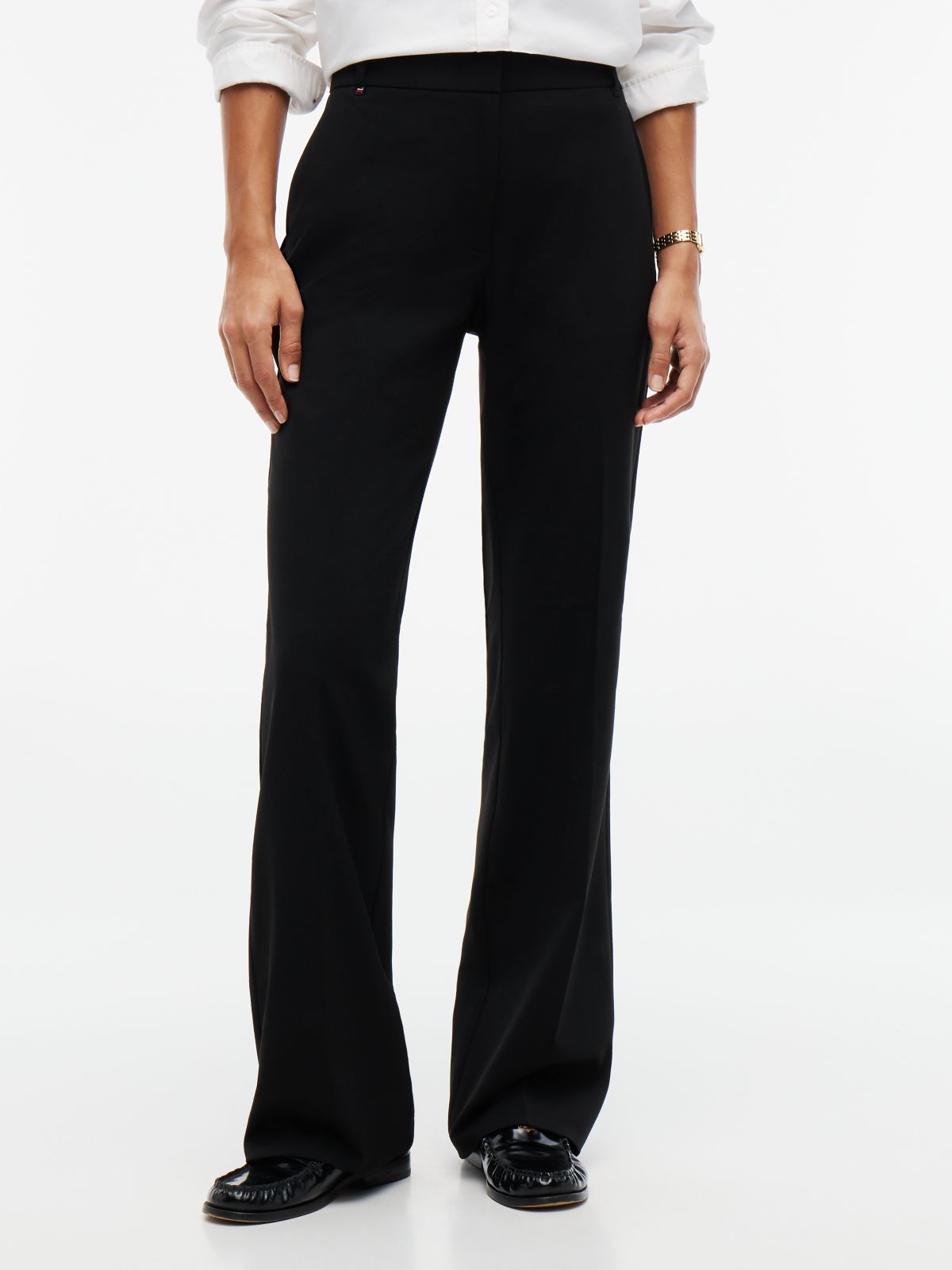 Travel Slim Bootcut Trousers — Black