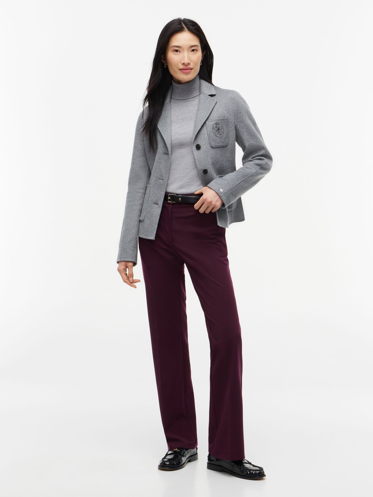 Travel Slim Bootcut Trousers — Red