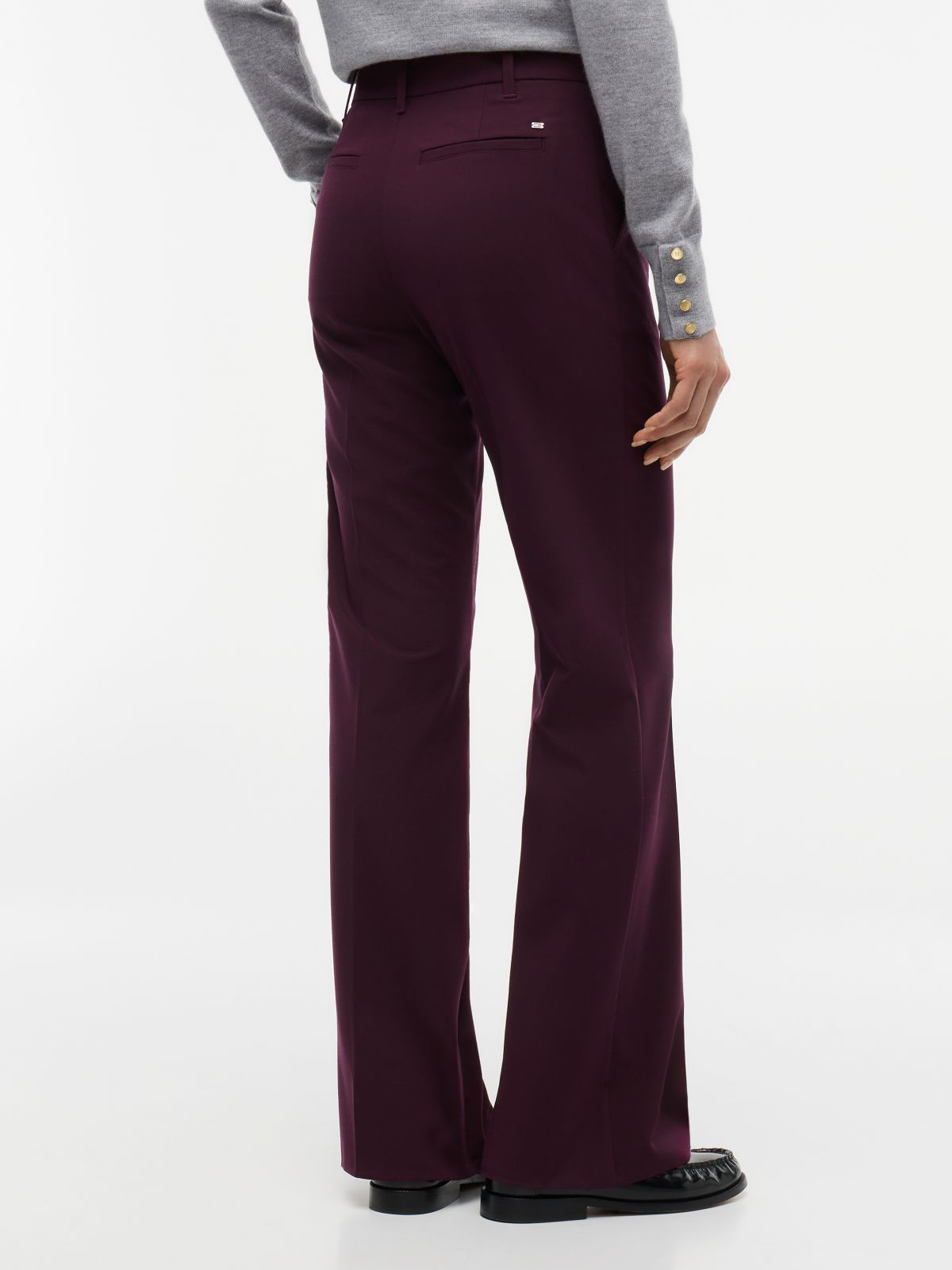 Travel Slim Bootcut Trousers — Red