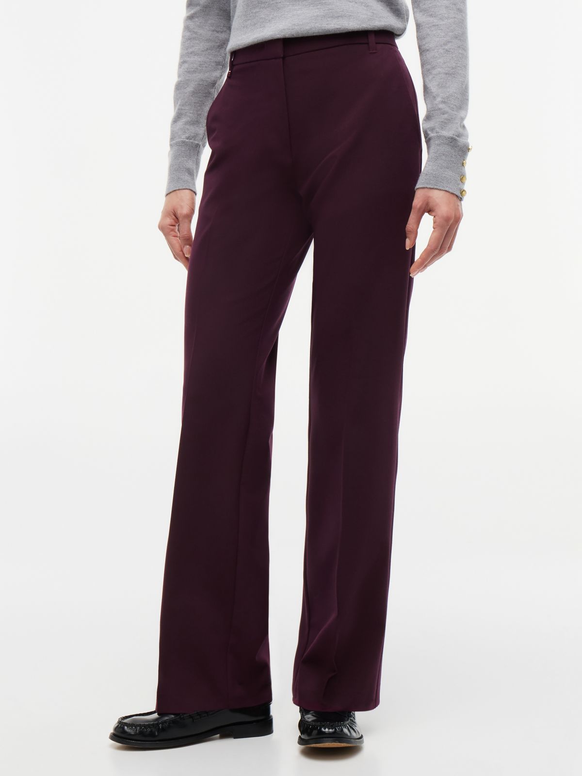 Travel Slim Bootcut Trousers — Red