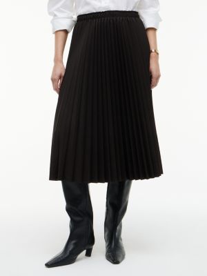 jupe midi plissée en sergé brown pour femmes tommy hilfiger