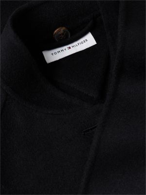 black double-faced wool blend scarf jacket for women tommy hilfiger