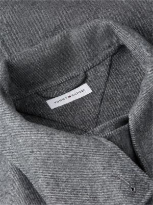 grey wool blend belted double breasted coat for women tommy hilfiger