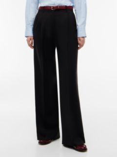 Timeless Wool Blend Wide Leg Trousers — Black 2