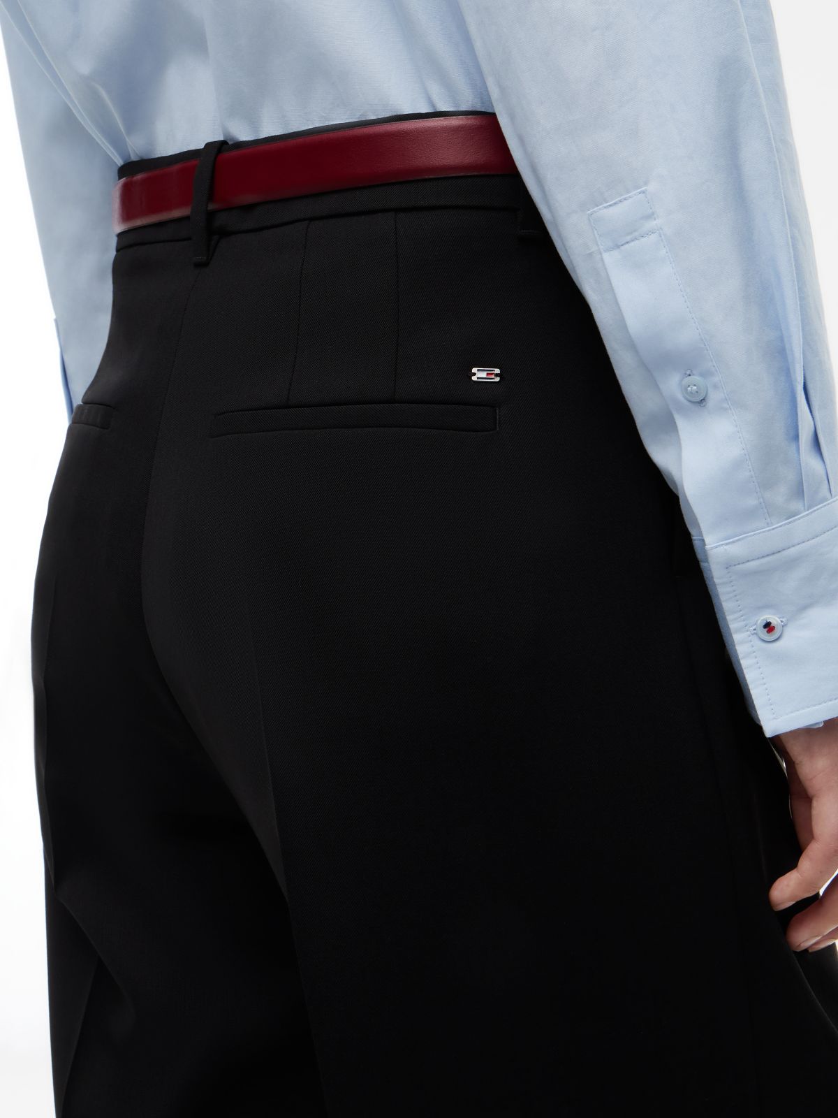 Timeless Wool Blend Wide Leg Trousers — Black