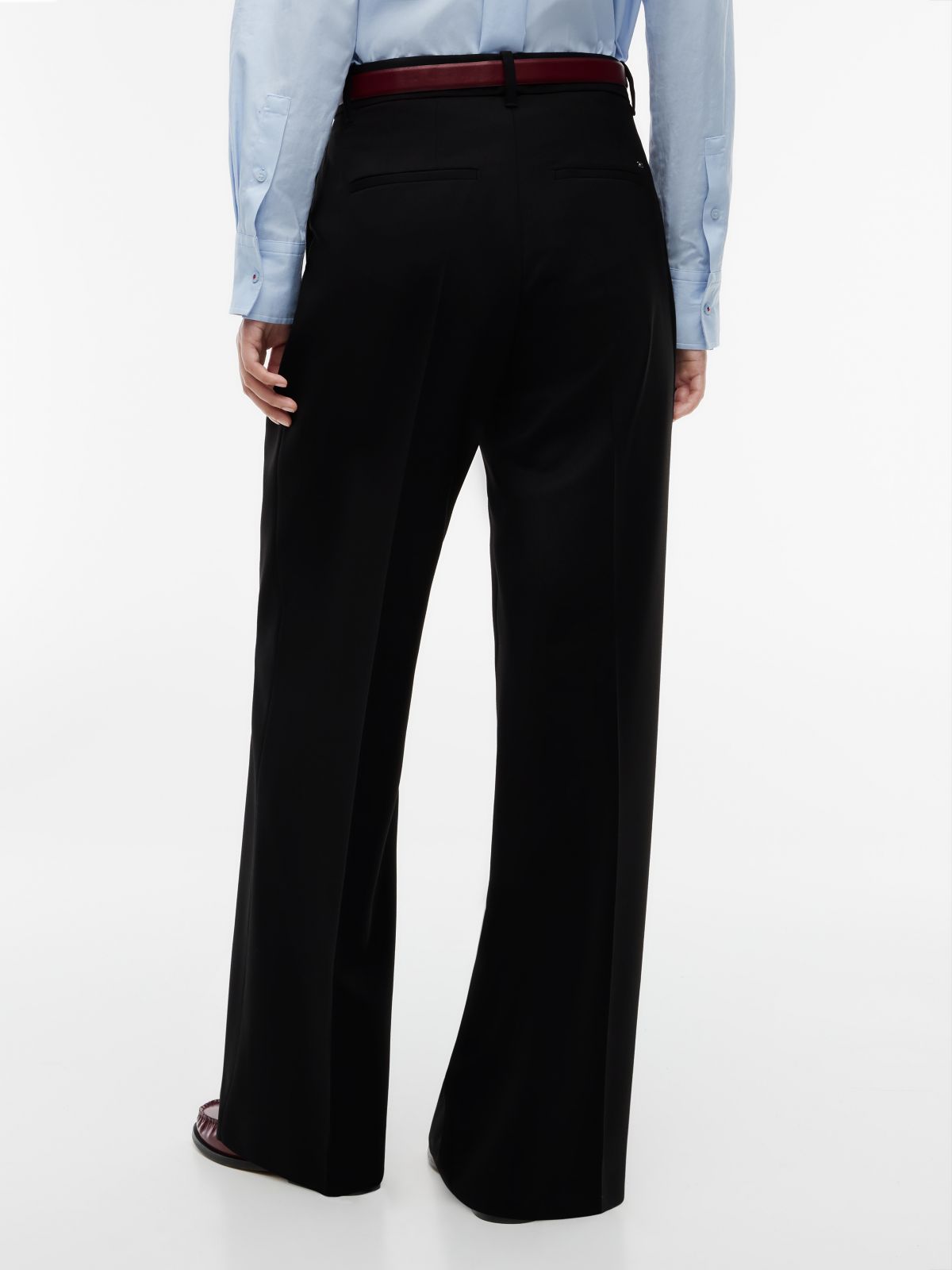 Timeless Wool Blend Wide Leg Trousers — Black