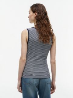 Gold-Tone Button Ribbed Tank Top — Multi 4