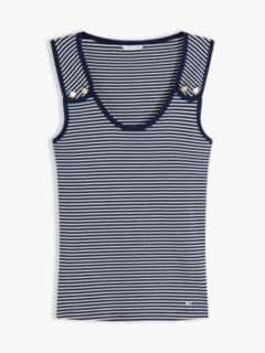 Gold-Tone Button Ribbed Tank Top — Multi 5