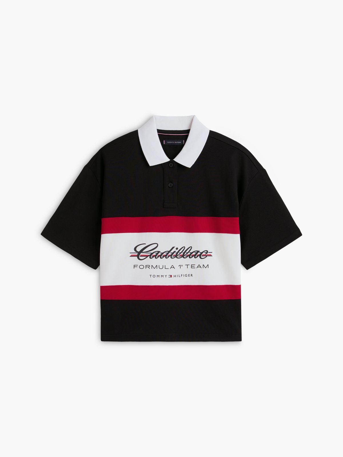 TH x Cadillac Formula 1® Team Logo Boxy Polo Shirt — Black