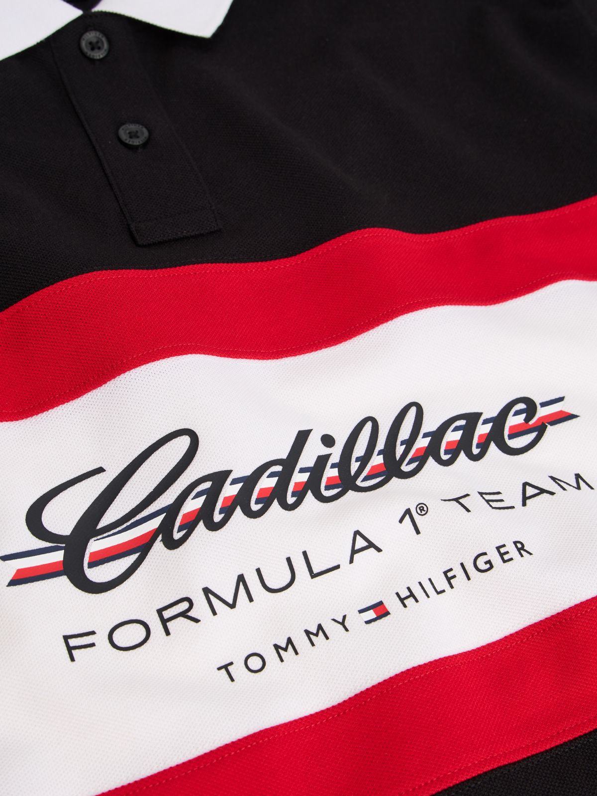 TH x Cadillac Formula 1® Team Logo Boxy Polo Shirt — Black