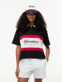 TH x Cadillac Formula 1® Team Logo Boxy Polo Shirt — Black 1