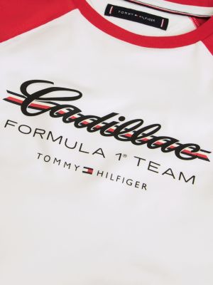 t-shirt th x cadillac formula 1® team con logo bianco da donne tommy hilfiger