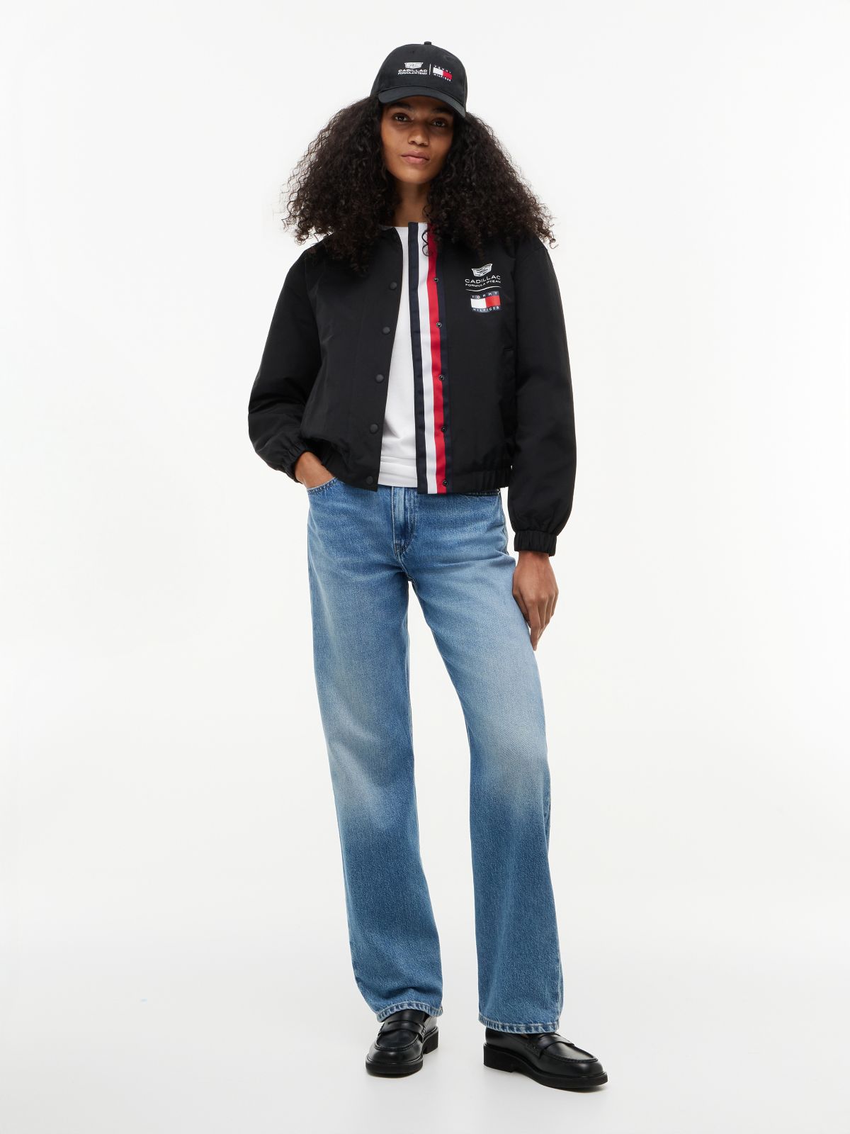 TH x Cadillac Formula 1® Team Logo Coach Jacket — Black