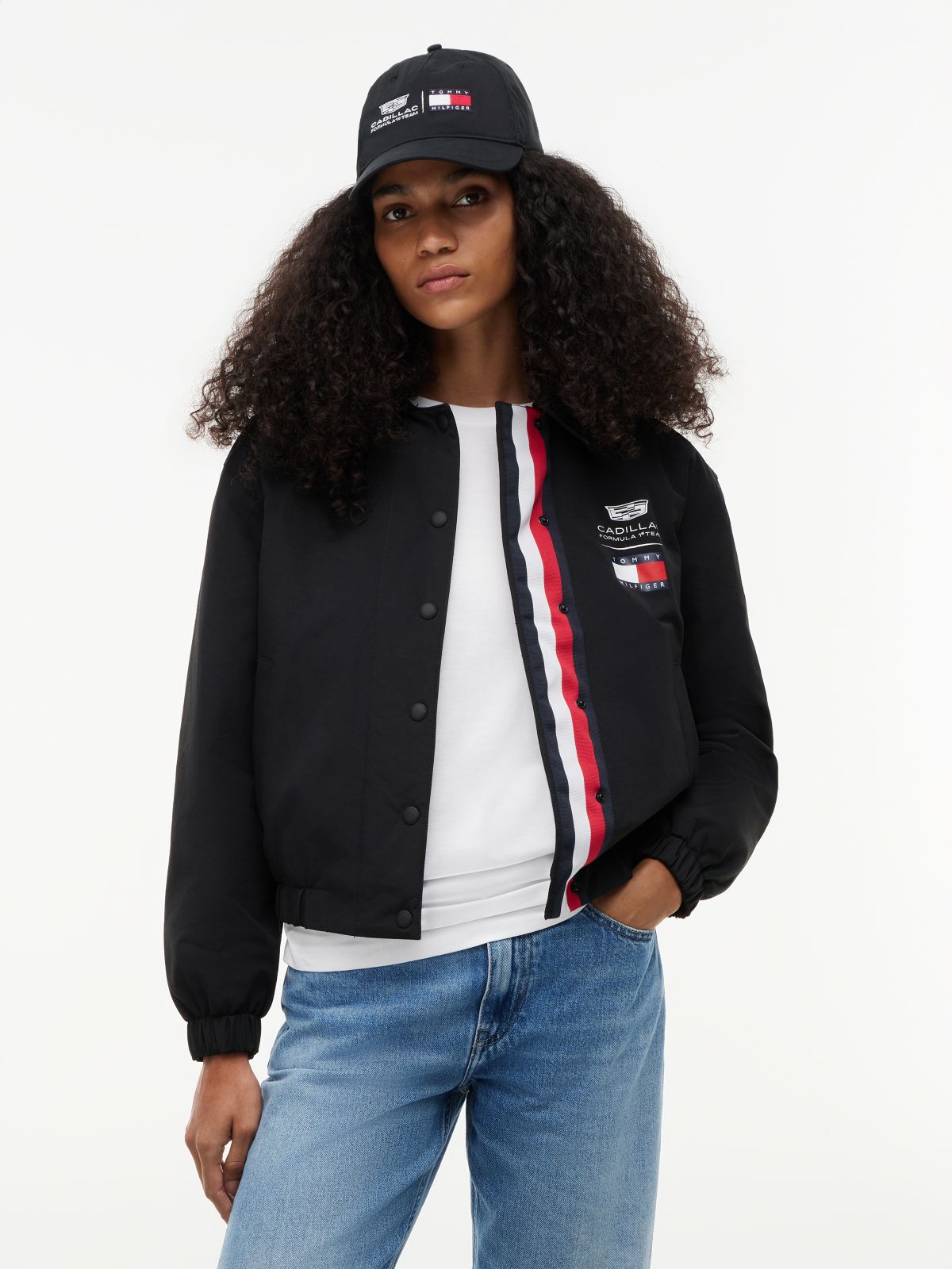 TH x Cadillac Formula 1® Team Logo Coach Jacket — Black