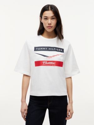 white th x cadillac formula 1® team chevron-t-shirt für damen - tommy hilfiger