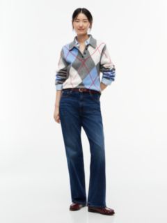Argyle Relaxed Polo Jumper — Grey 2