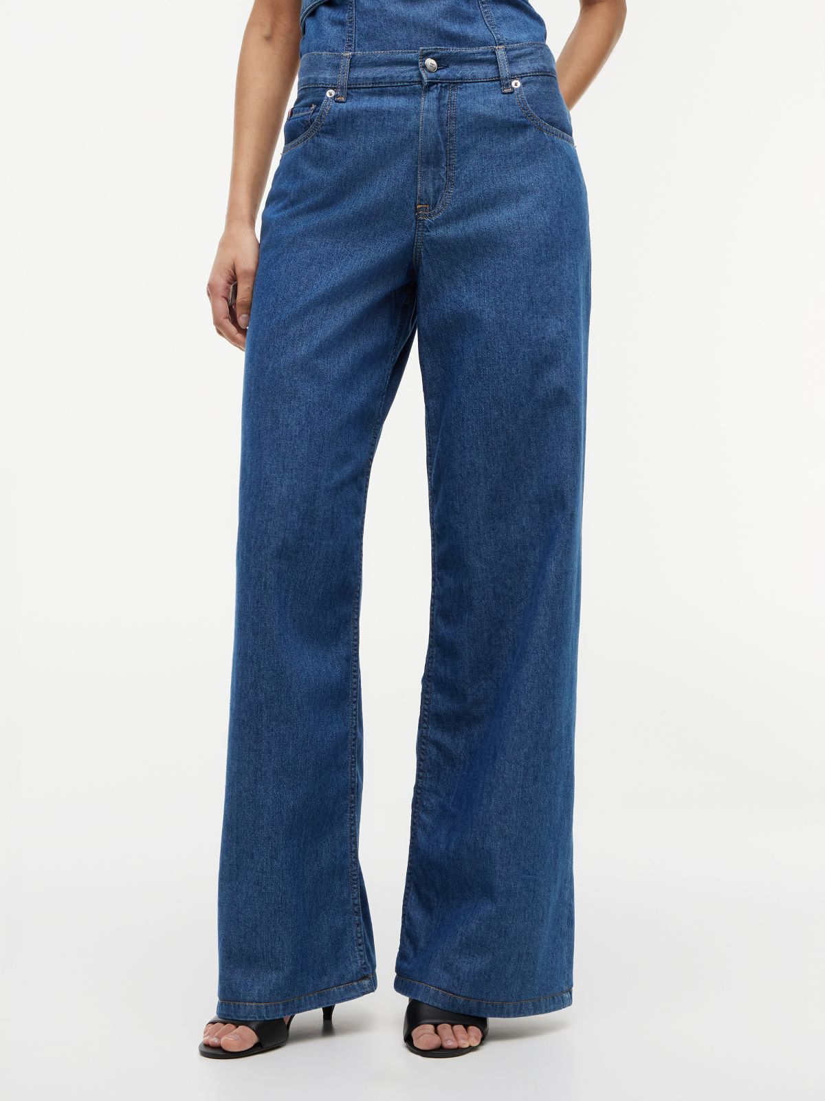 70s High Rise Wide Leg Jeans — Blue