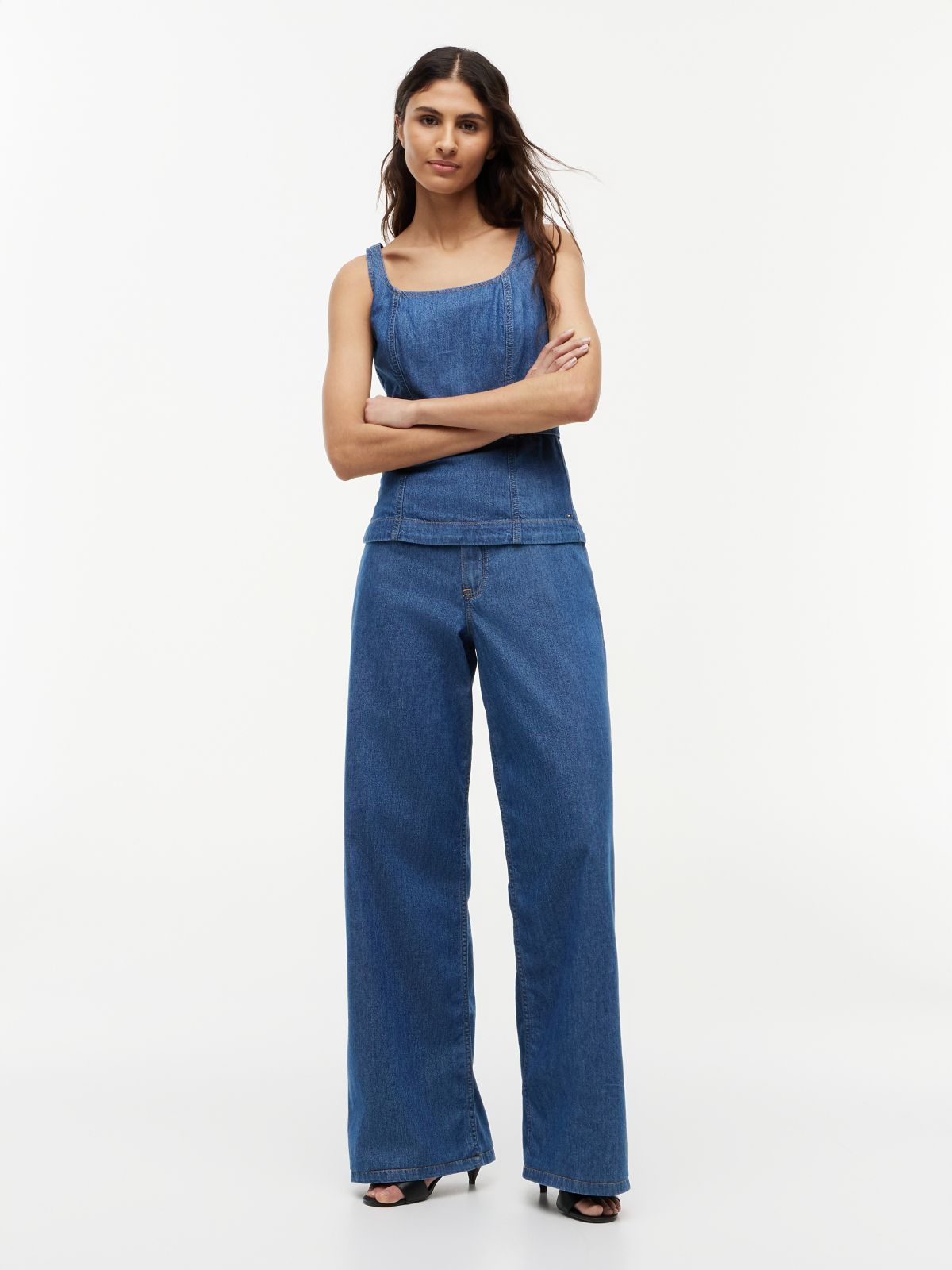 70s High Rise Wide Leg Jeans — Blue