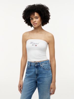 white th x cadillac formula 1® team miami bandeau top for women tommy hilfiger