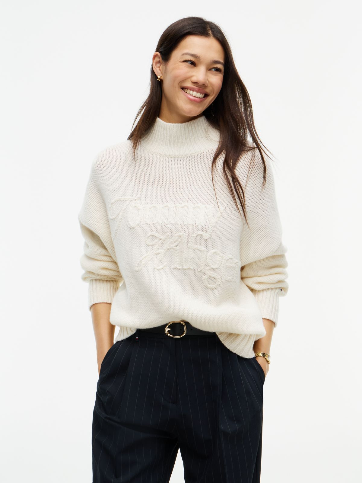 Heritage Pure Wool Mock Neck Jumper — Yellow