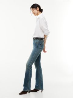 Skye Mid Rise Bootcut Pressed Crease Jeans — Blue 3