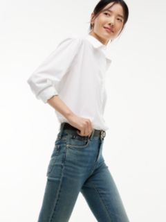 Skye Mid Rise Bootcut Pressed Crease Jeans — Blue 5