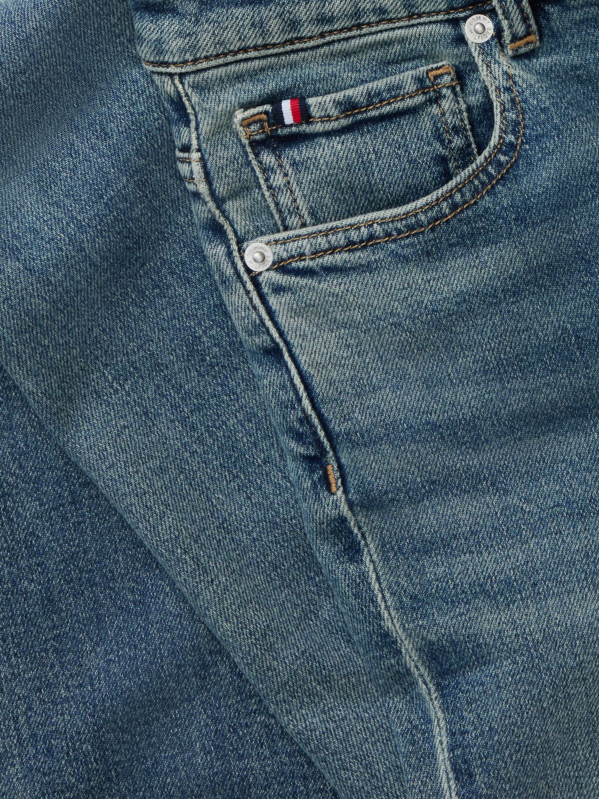 Skye Mid Rise Bootcut Pressed Crease Jeans — Blue