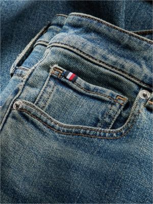 jean bootcut skye effet délavé taille mi-haute bleu pour femmes tommy hilfiger