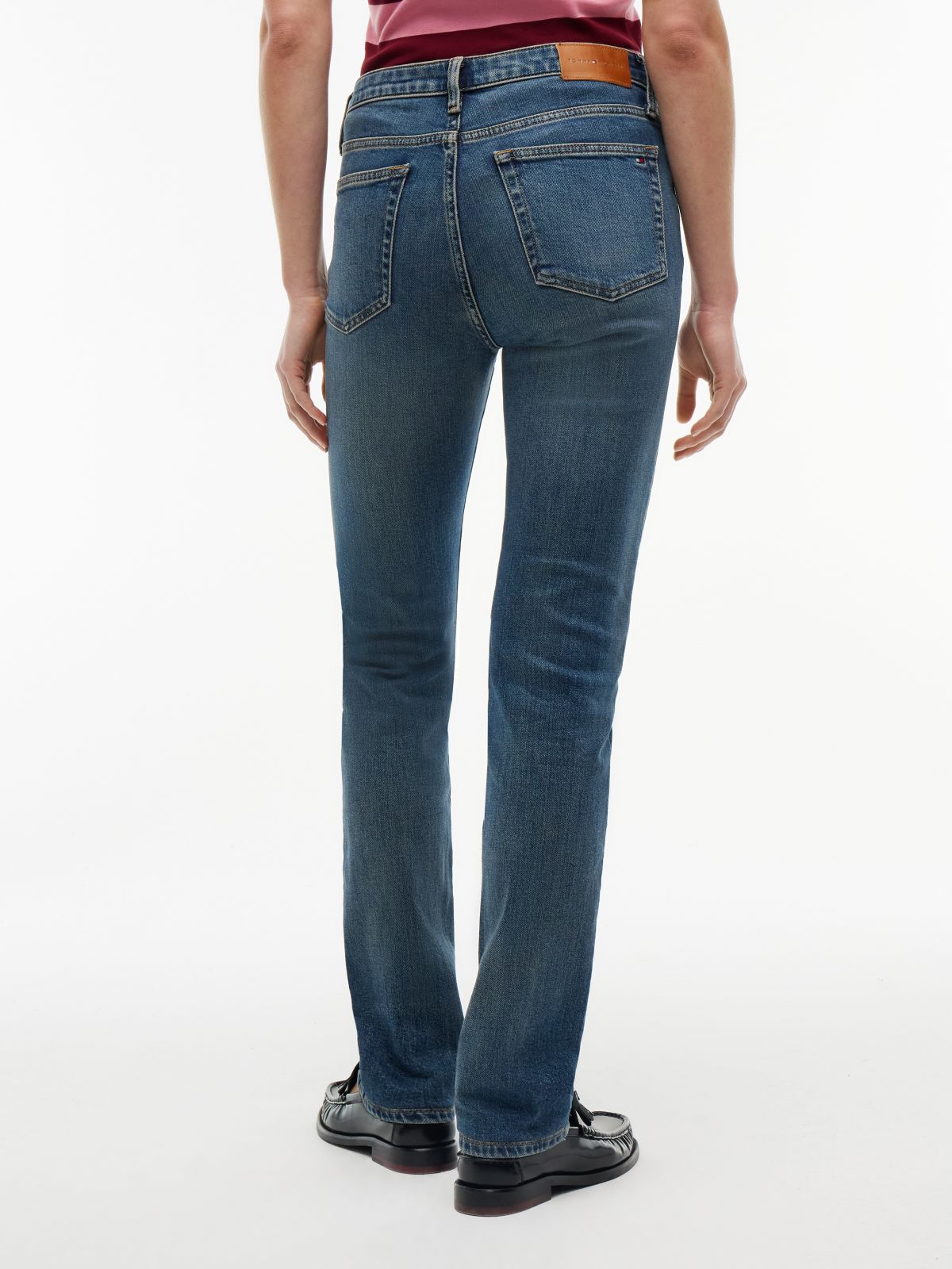 Harlow Mid Rise Skinny Whiskered Jeans — Blue