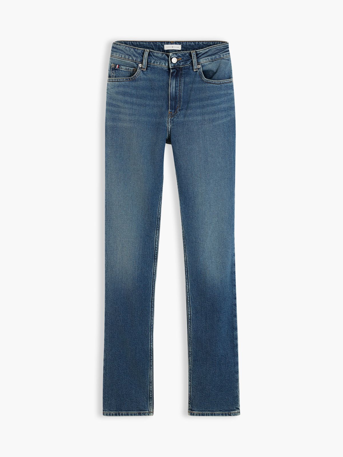 Harlow Mid Rise Skinny Whiskered Jeans — Blue