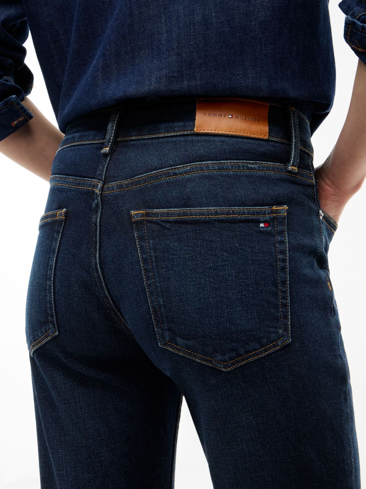 Harlow Mid Rise Skinny Whiskered Jeans — Blue