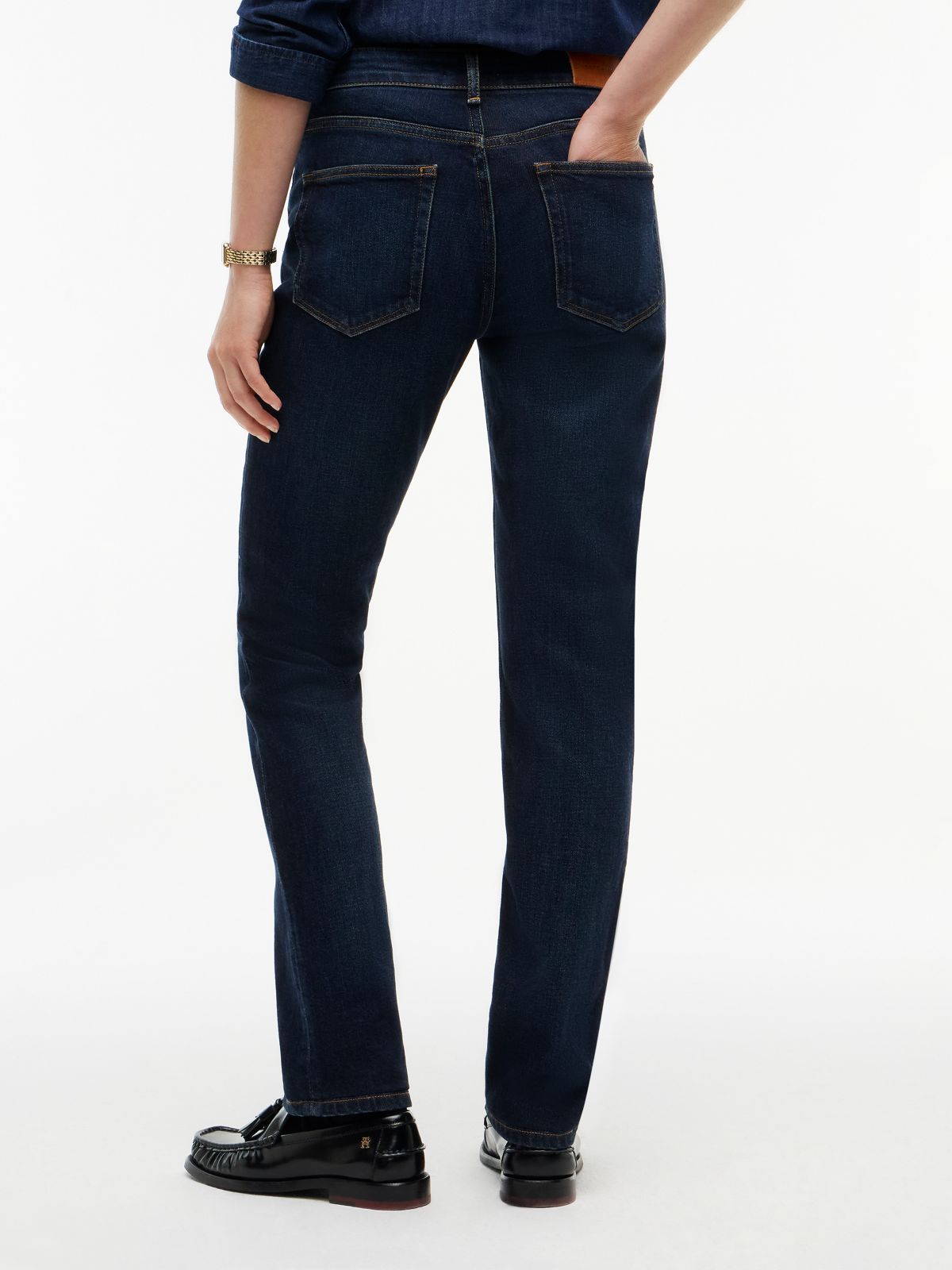 Harlow Mid Rise Skinny Whiskered Jeans — Blue