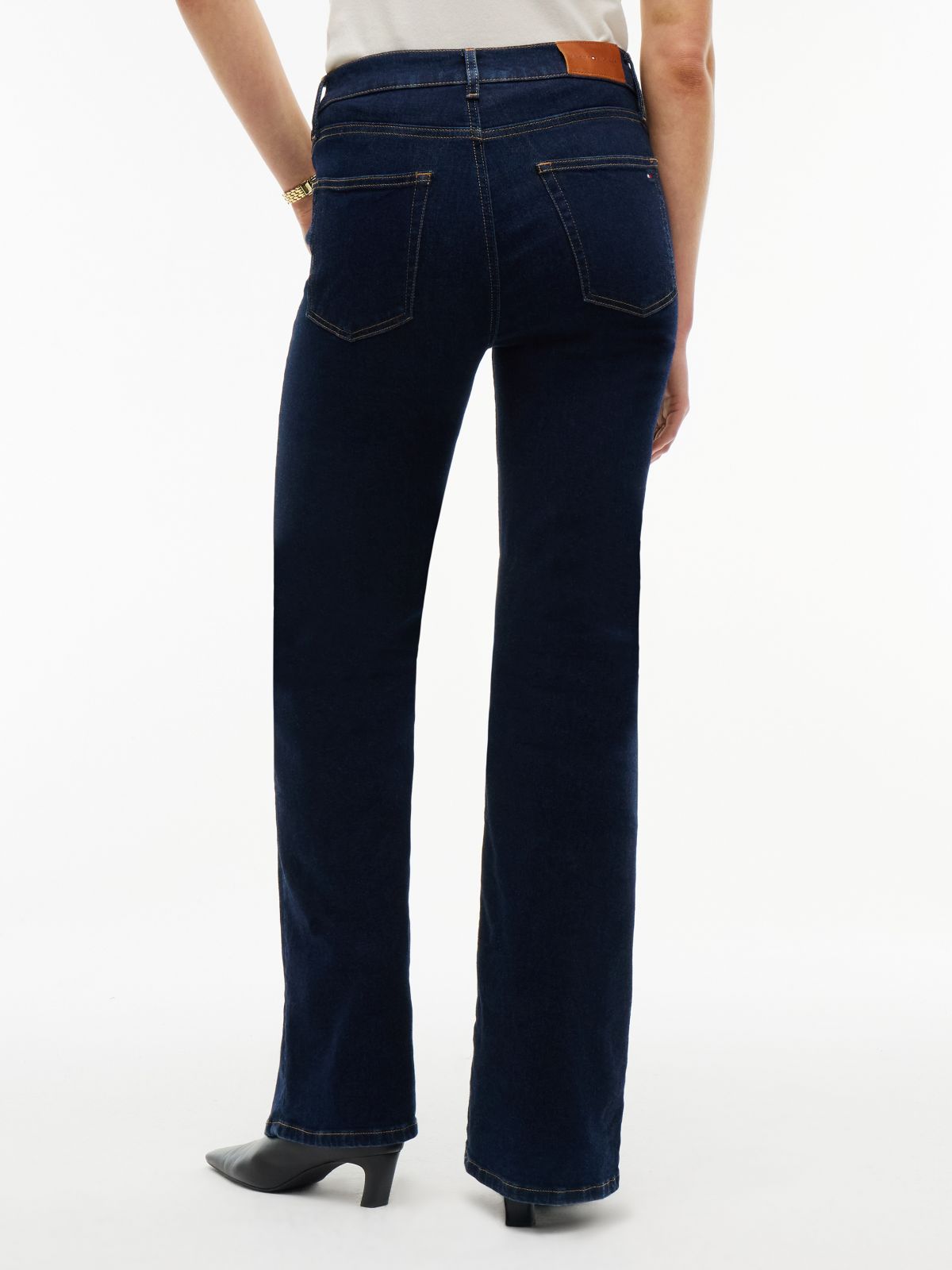 Luna Mid Rise Flared Jeans — Blue