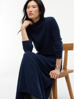 Logo Hardware Pure Wool Relaxed Dress — Blue 2