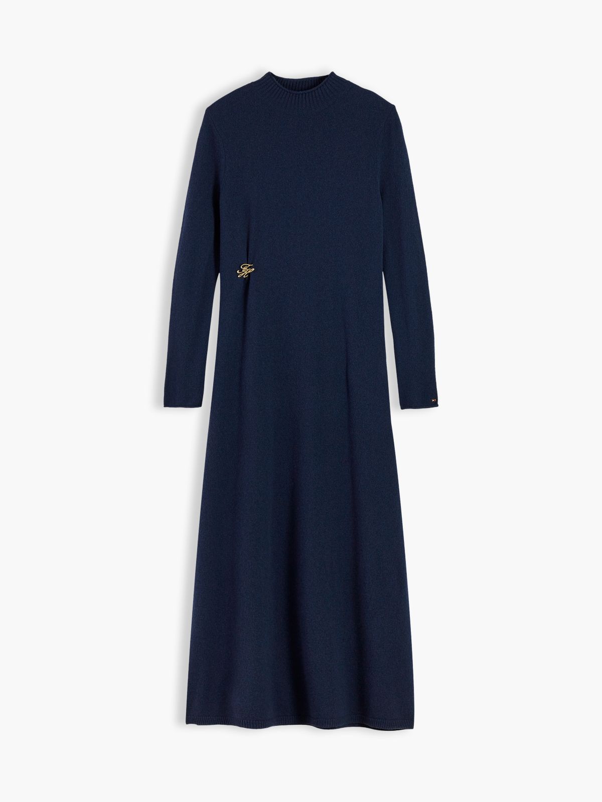 Logo Hardware Pure Wool Relaxed Dress — Blue